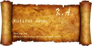 Kulifai Áron névjegykártya