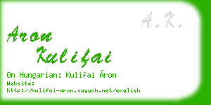 aron kulifai business card
